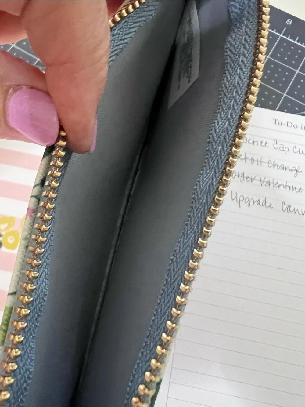 The Happy Planner Floral Zip Organizer Wallet in Cream, Blue, Pink, Green